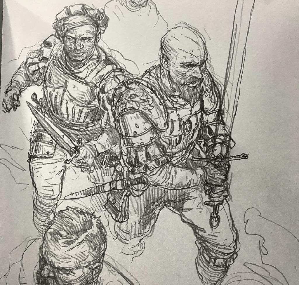 手绘速写人物插画参考