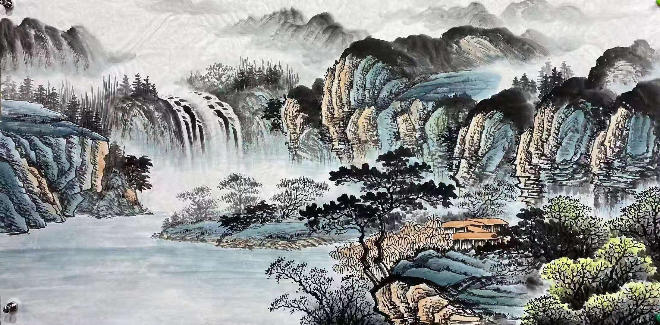 原创郭万禄现代写意山水画作品欣赏