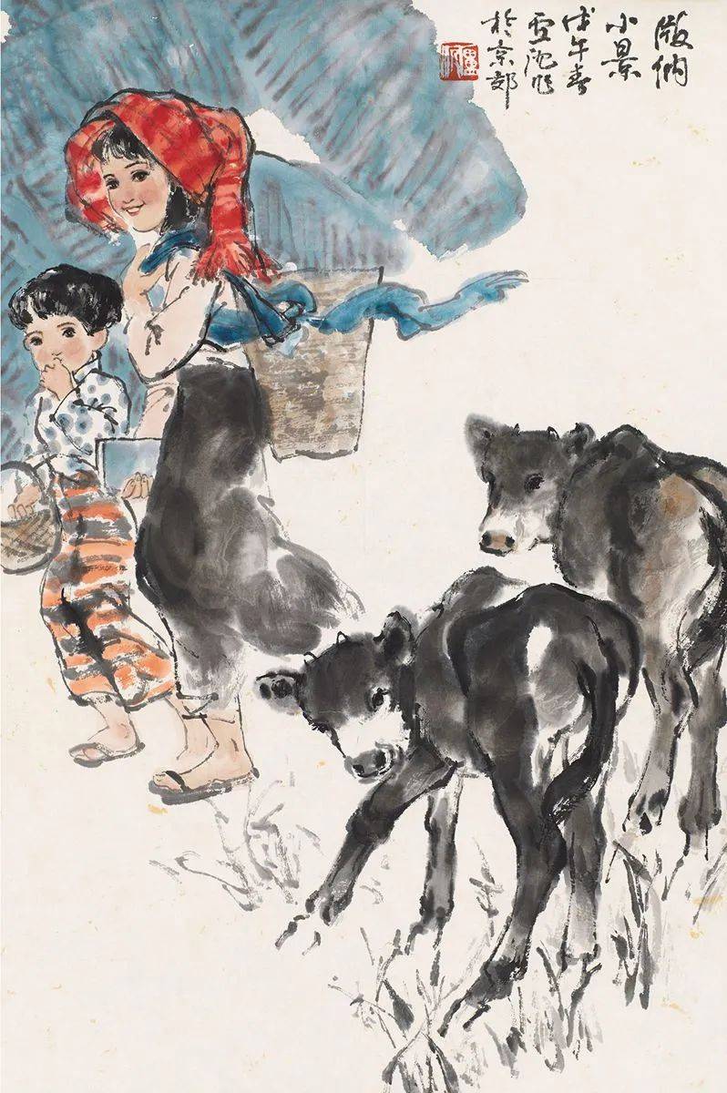 夫妻俩画的有夫妻相的牛