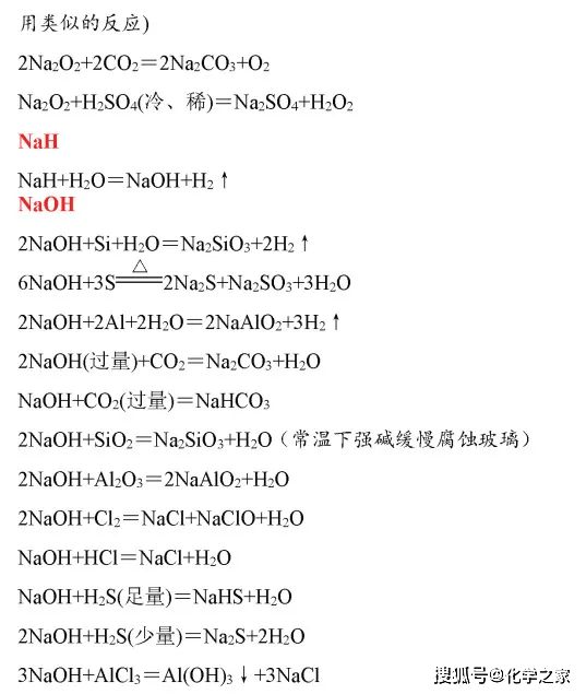 大道至简 中学化学方程式大全 反应