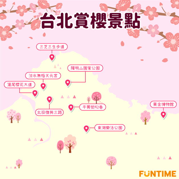【花都开好了！】台北超完整赏樱郊游情报大公开，跟着樱花追逐春的脚步吧！
