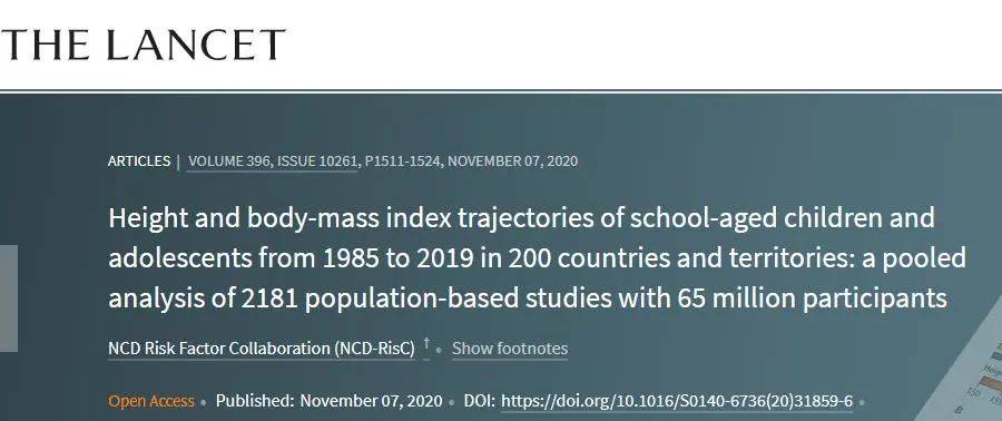 全球青少年儿童身高体重有何差异 中东