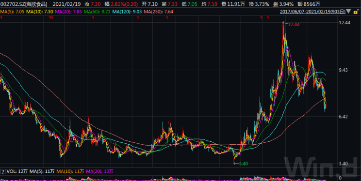 海欣食品股价波动走低:1258万份期权激励遭关注(图2)