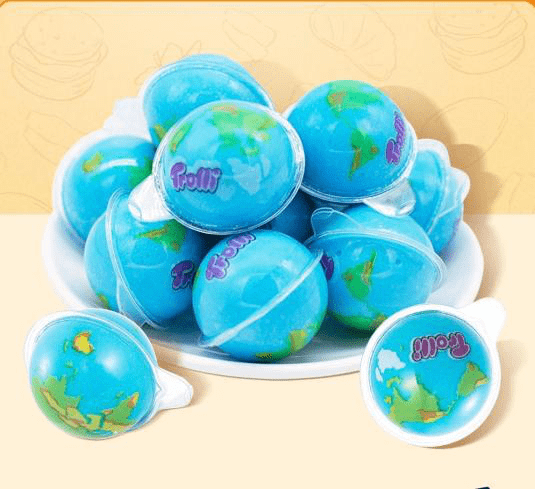 trolli口力地球糖,采用清新的蓝白相间易撕独立包装,可随时随地和ta