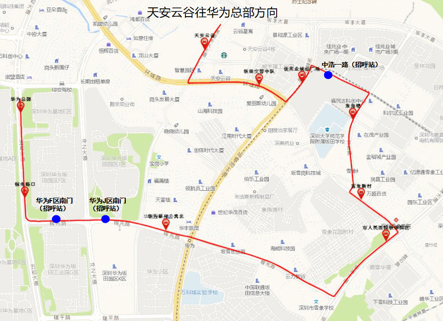 深圳华为班车路线图图片