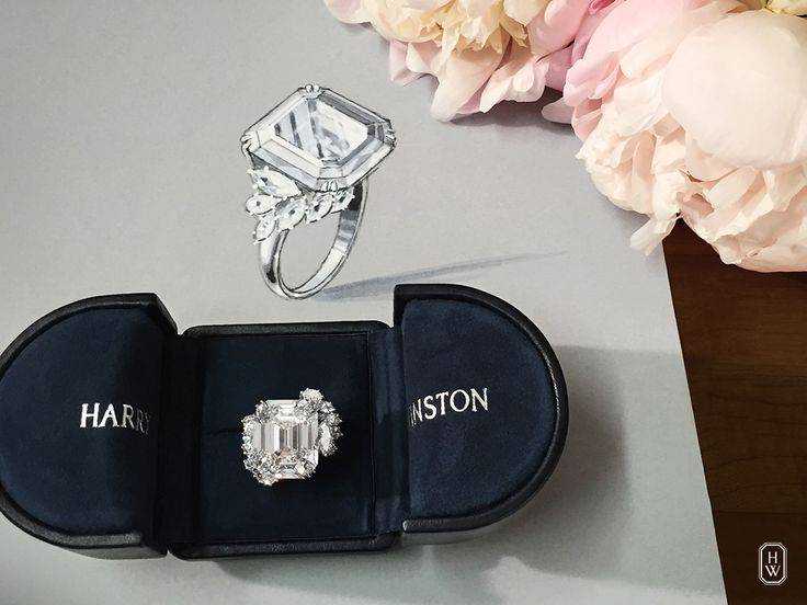 海瑞溫斯頓(harry winston)祖母綠形切割天然鑽戒