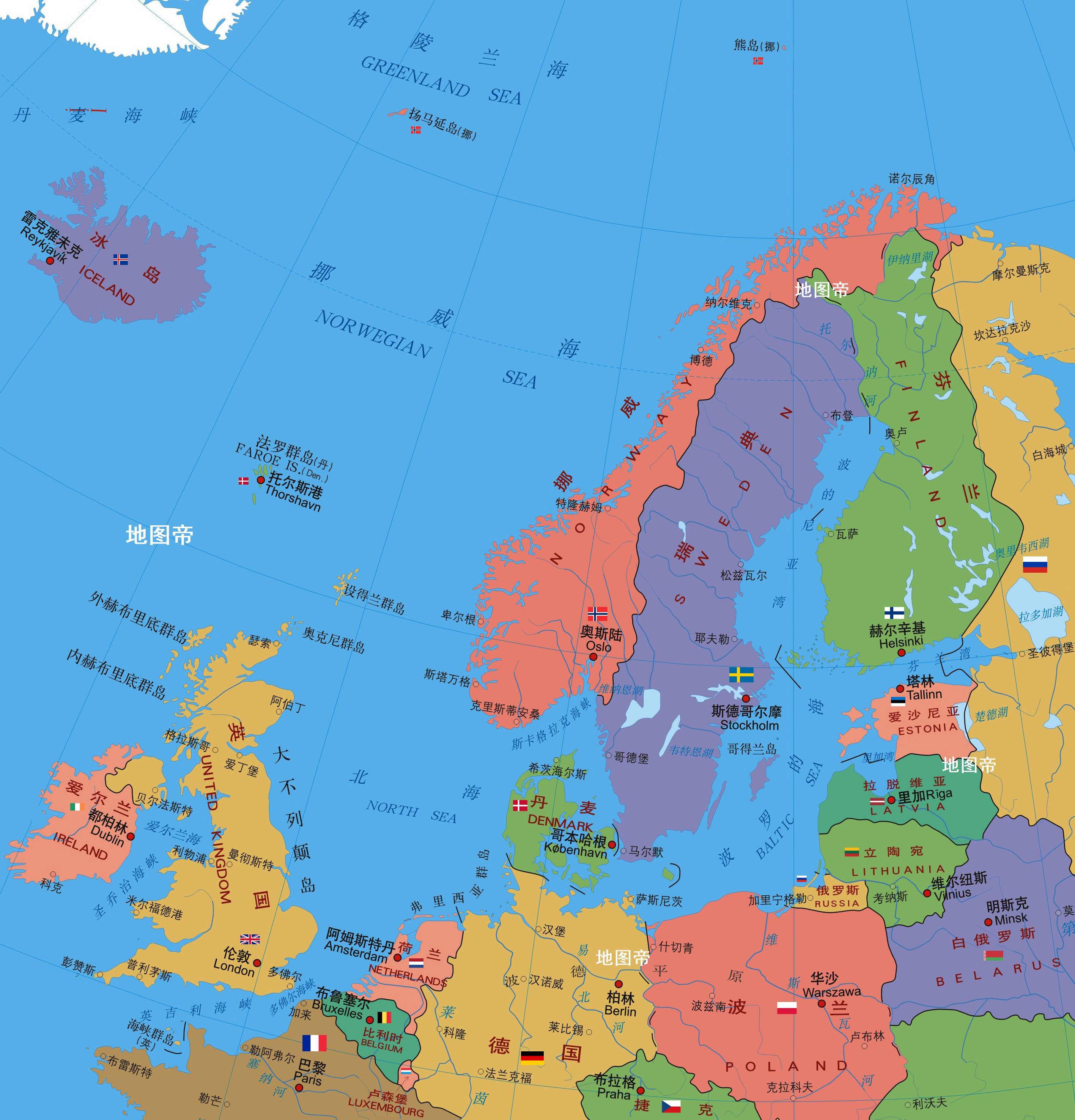 瑞典地图位置图片