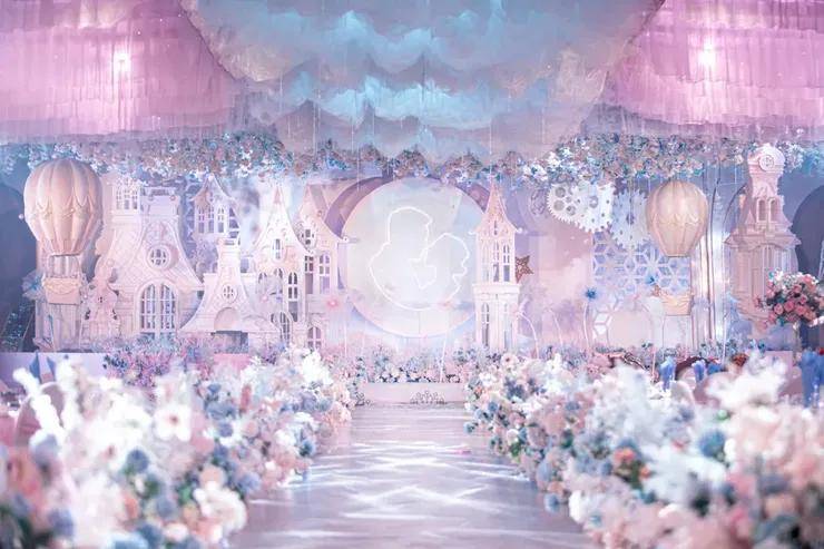 梦幻粉色系的童话城堡主题婚礼,用魔法编造一支永恒的圆舞曲