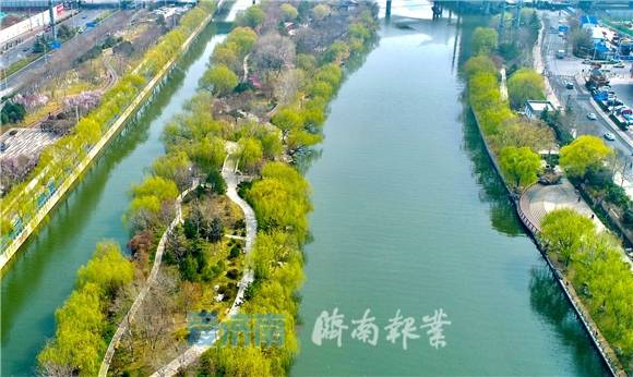 济南：高空俯瞰小清河春色迷人