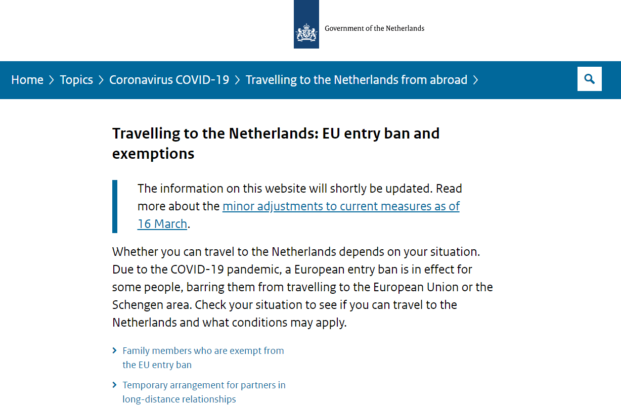 荷兰使馆发布通知：计划解除更多旅行限制！