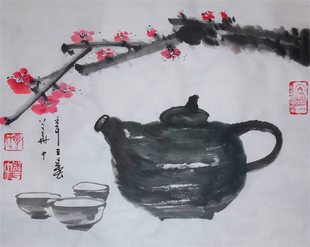 茶壶的写意画法图片