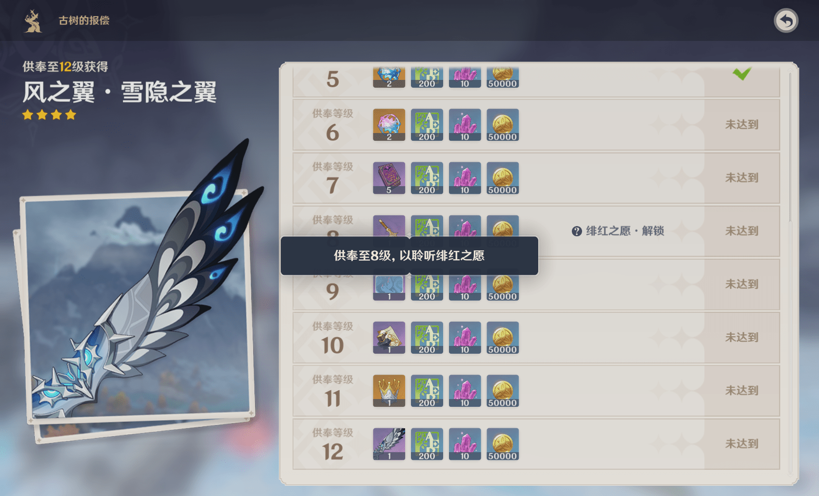 原神忍冬之树攻略8级前满地图找绯红玉髓8级后开启绯红之愿