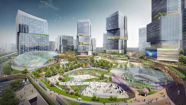 龙阳路交通枢纽商业综合体设计解析云中之城联络未来