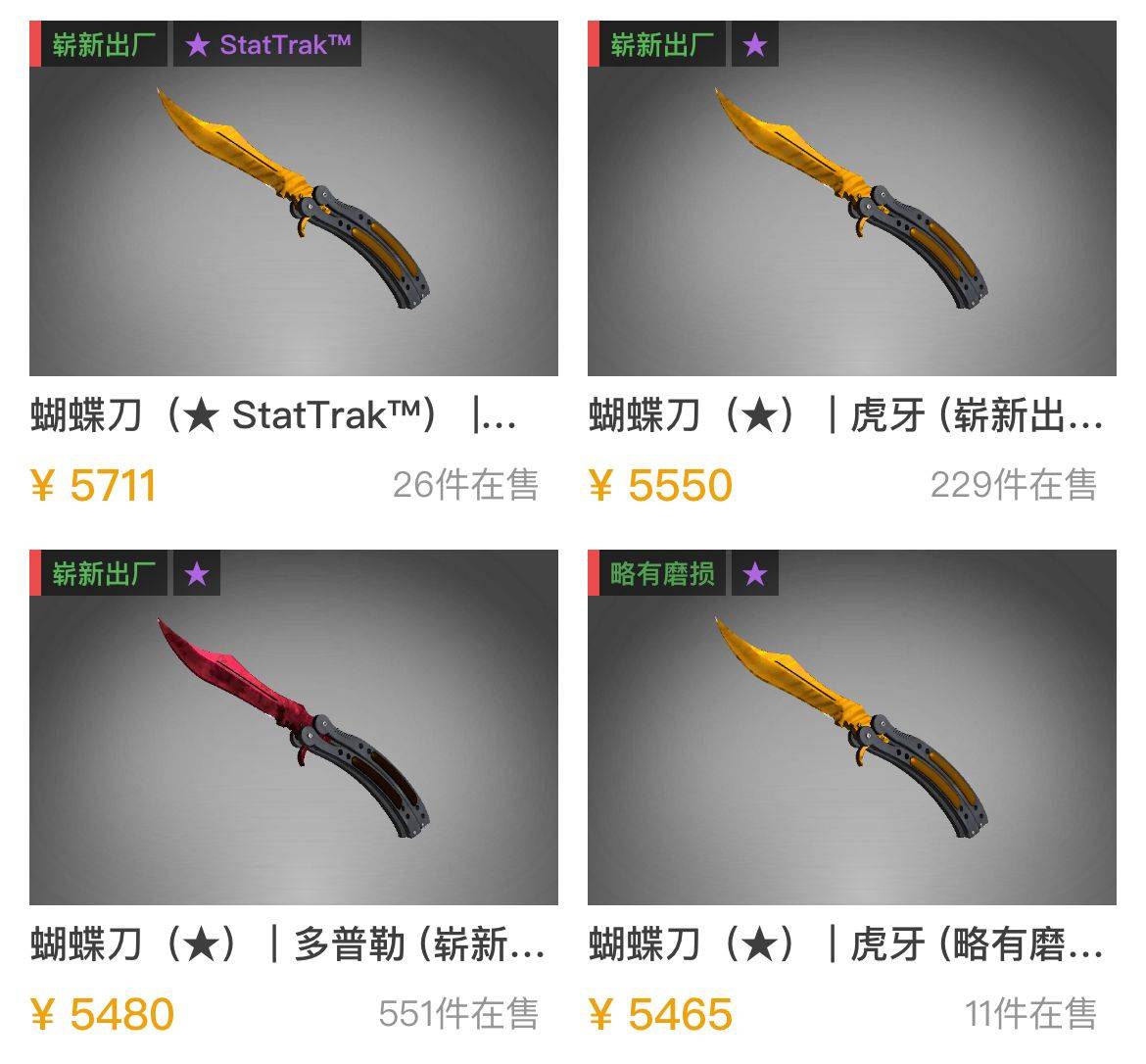 csgo:不到一個月,原版蝴蝶刀又漲1000塊,下水道皮膚崛起了!