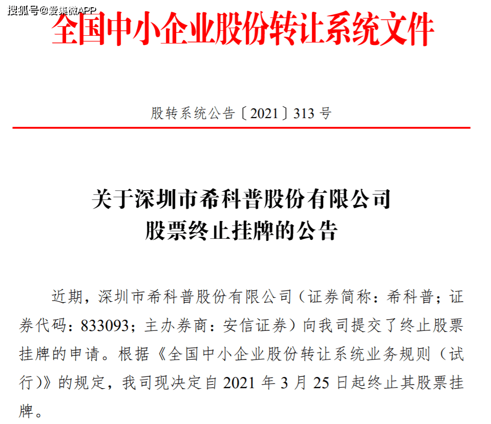 专注显示类电子产品 希科普终止新三板挂牌 公司