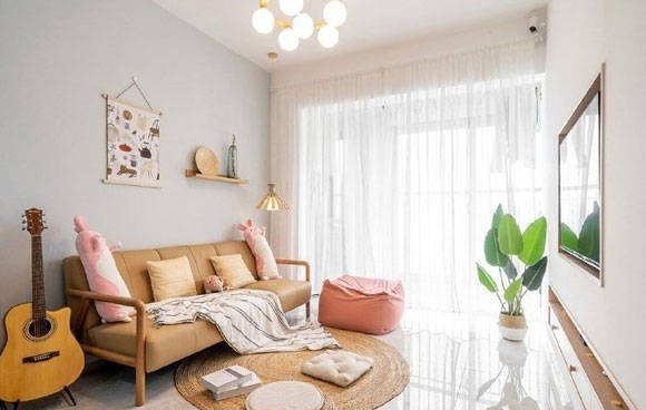 67 清新北欧风小户型设计 配色活泼可爱 电视墙嵌入壁龛真不错 装修