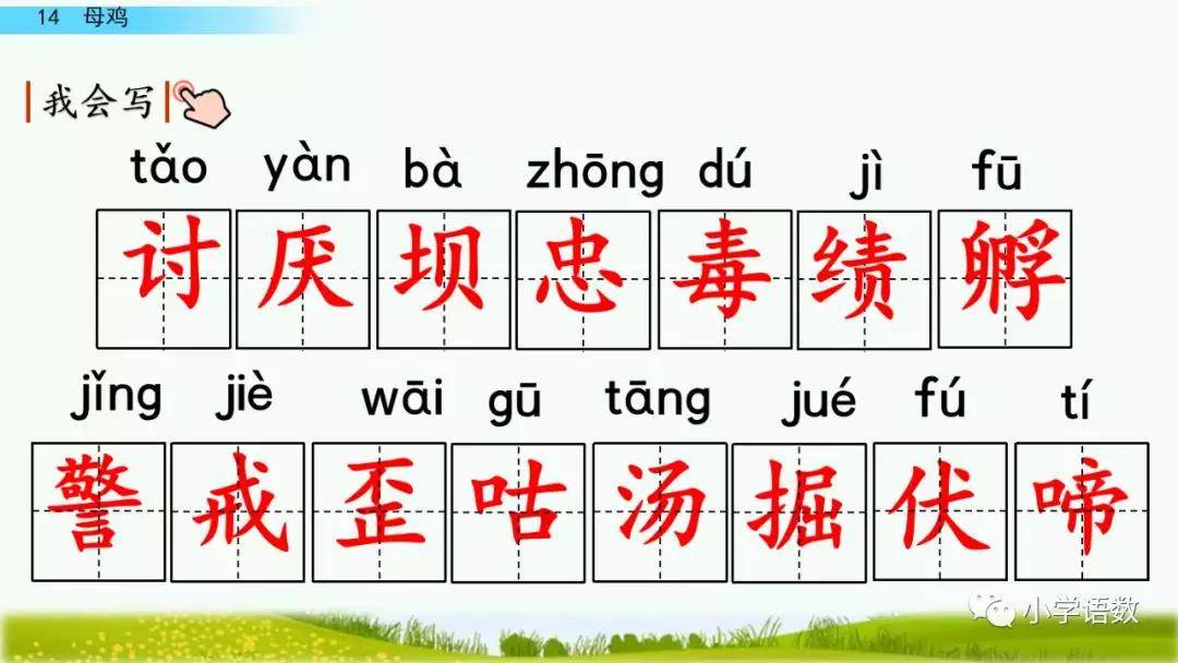 部编版四年级下册第14课《母鸡》图文讲解_警戒