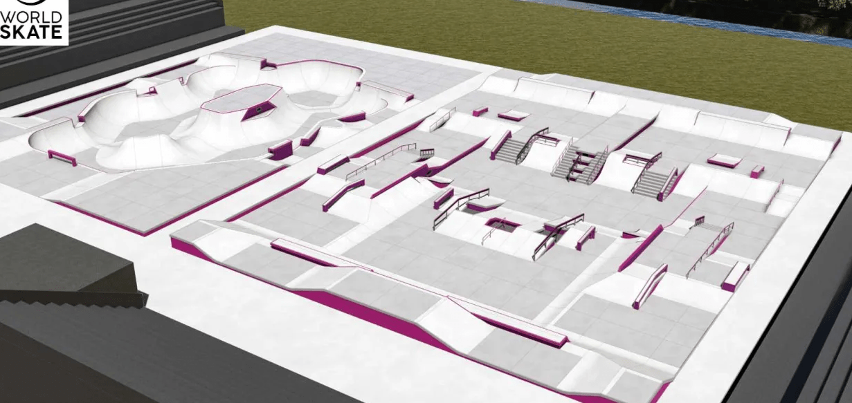 2020年东京奥运会组委会公布了首次亮相奥运会的滑板项目的场地设计图