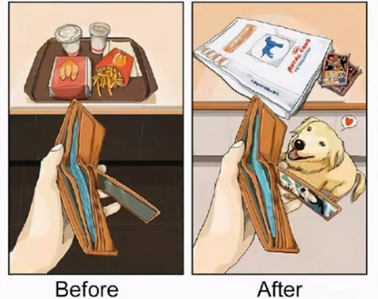 图片[2]-画师大佬分享养狗前后的区别，钱包越来越薄，惨遭狗子“拆家”-魔性次元