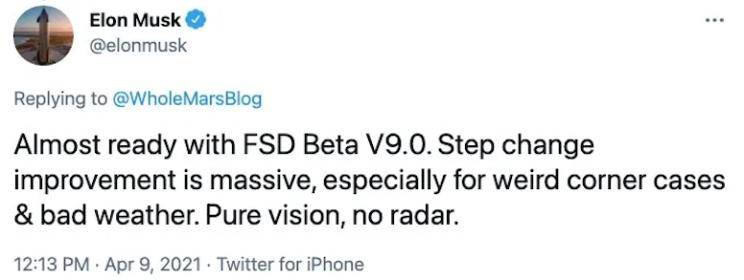 竟然不需要雷达马斯克表示新版本fsd 超厉害 特斯拉