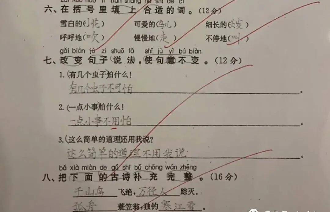 家长晒二年级学霸99.5分的试卷,用笔精准,老师都羡慕!