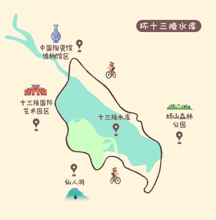 十三陵自行车道路线图图片