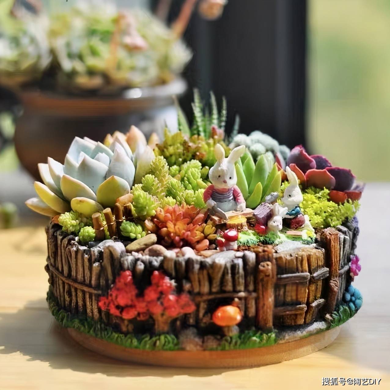 手工diy丨值得一试的小手工皱纹纸多肉篇