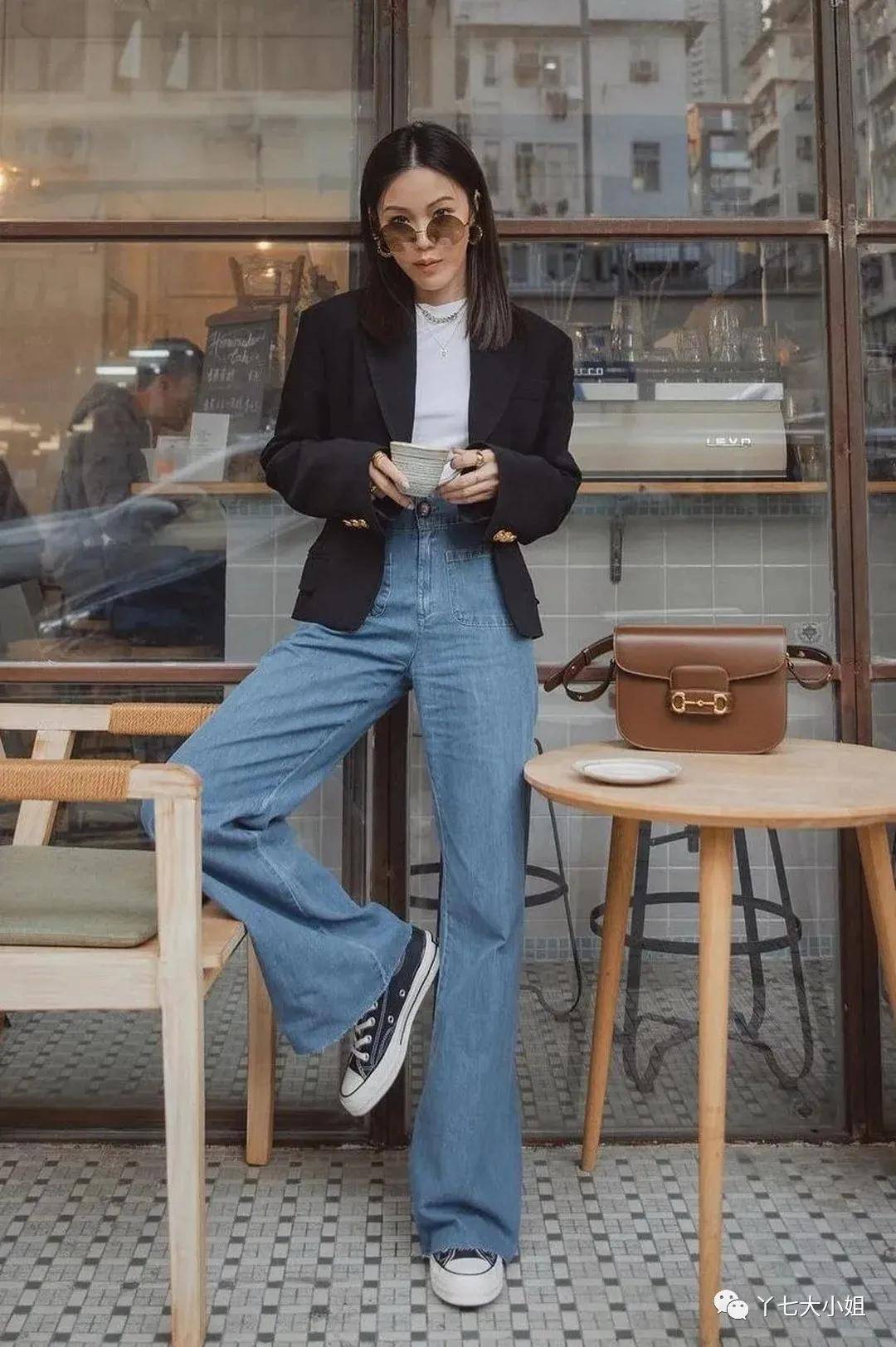 原创2021年春夏一定要买一条长长长长的牛仔阔腿裤