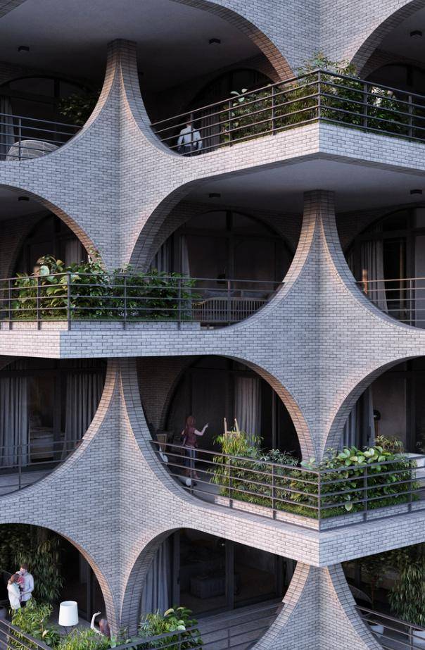 房地产商能否学习 看一下海外的房屋 十字形设计方案 每家每户带阳台 蓝天音乐厅