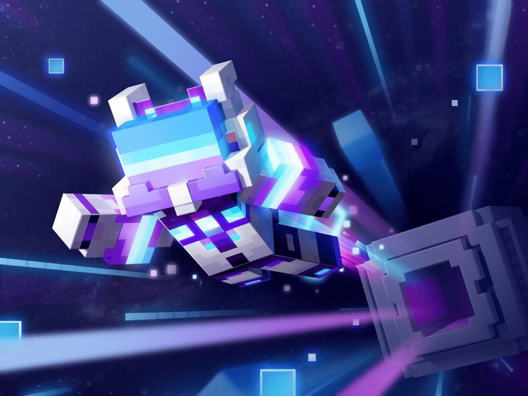 原创来自外星的他我的世界虹光amp夜影皮肤带你开启太空奇妙旅行