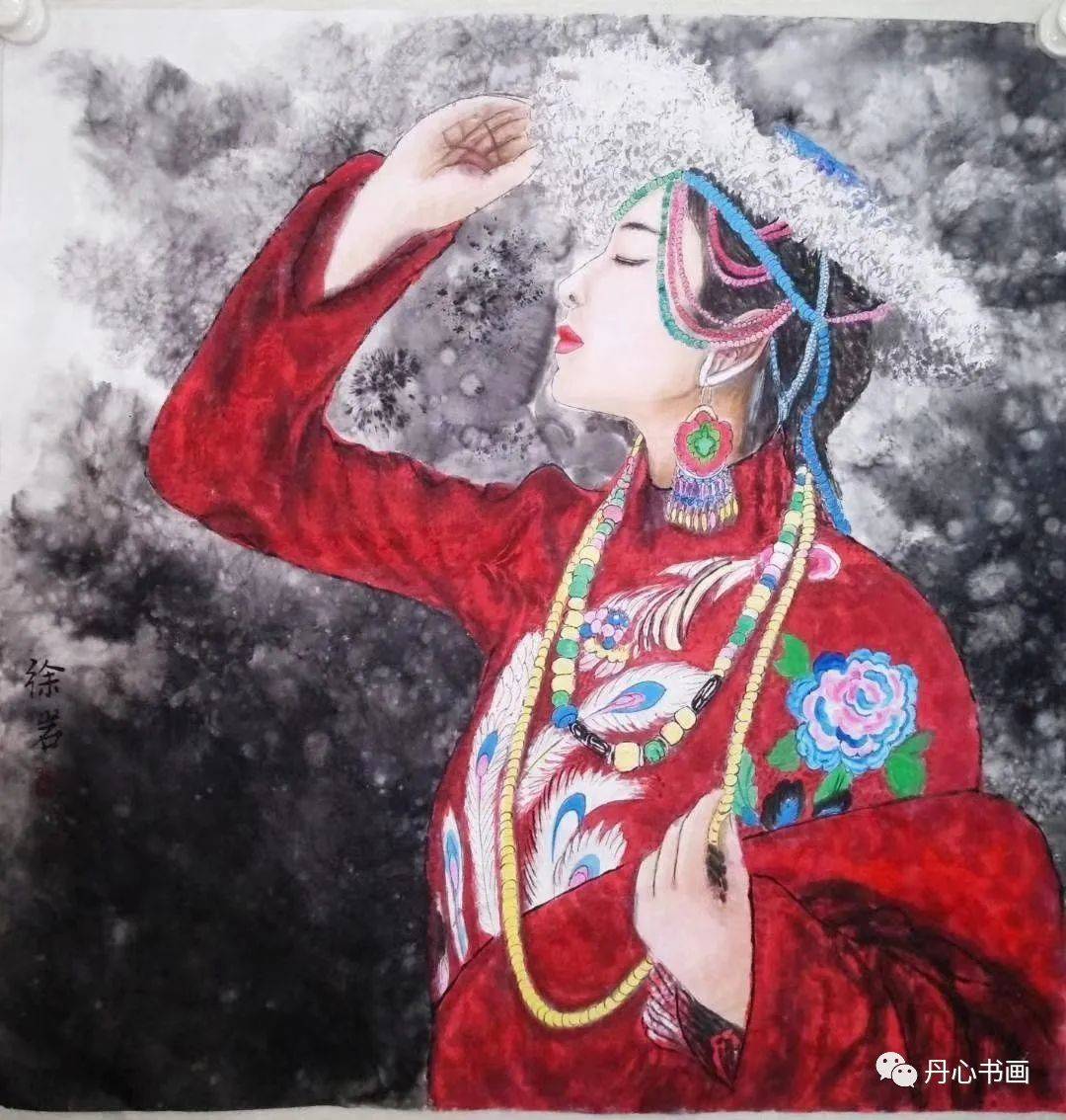 气韵生动自然,形象原始淳朴 | 重彩人物画家徐岩_作品