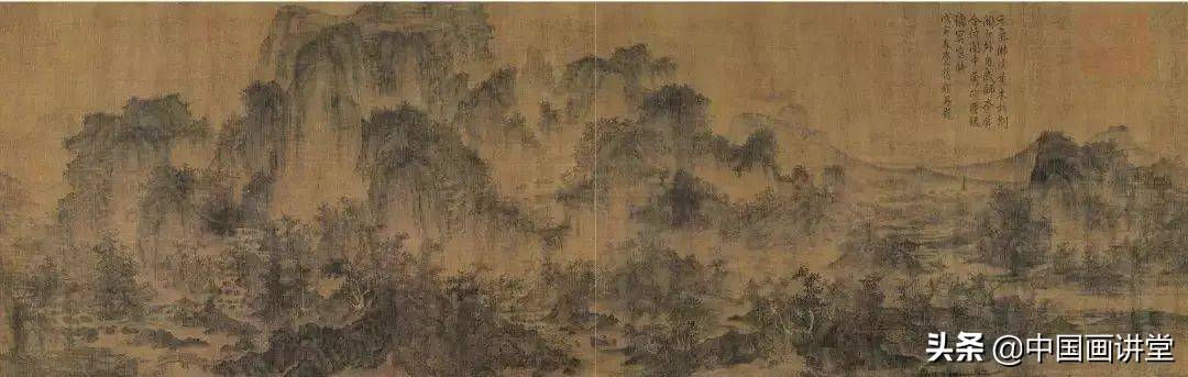 中国 黄賓虹 山水画 紙本 太巻 大幅 捲り / 倪逸甫 師事/ 宋元画