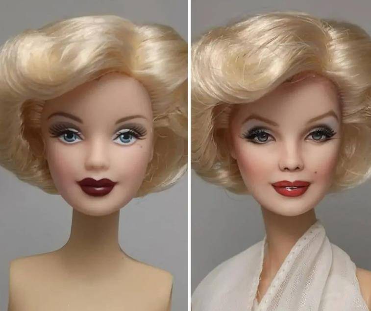 原创给芭比娃娃化妆神似演员明星的娃娃我们只看到了低配版