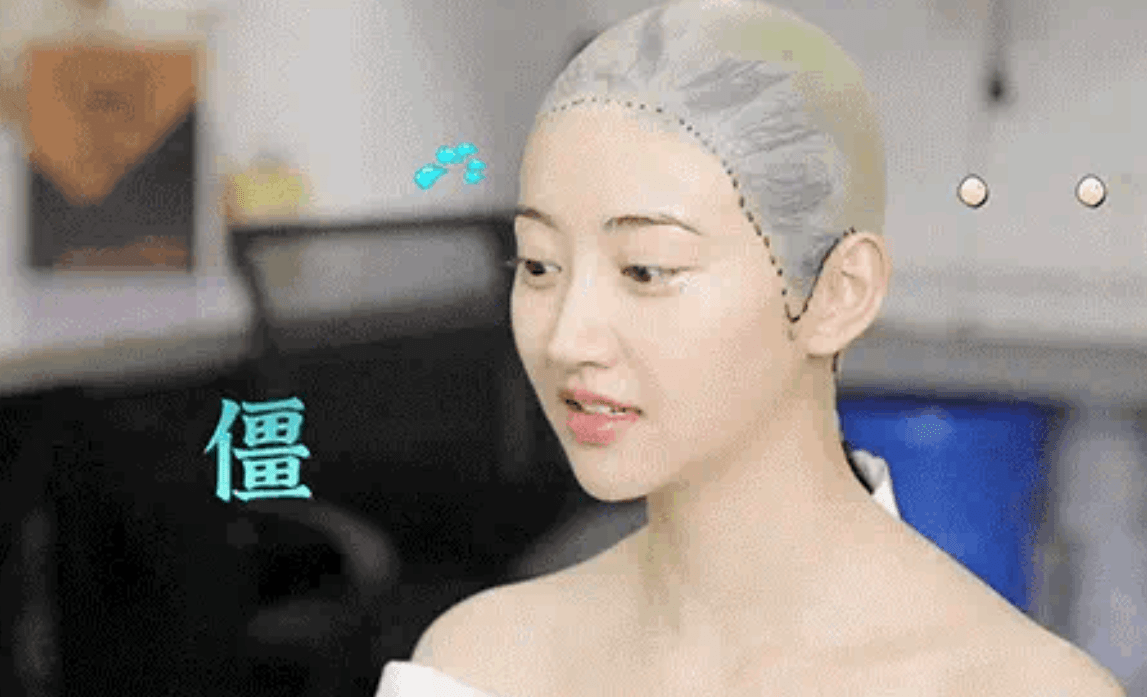 景甜拍摄司藤做倒模脸部模型素颜确实很扛打