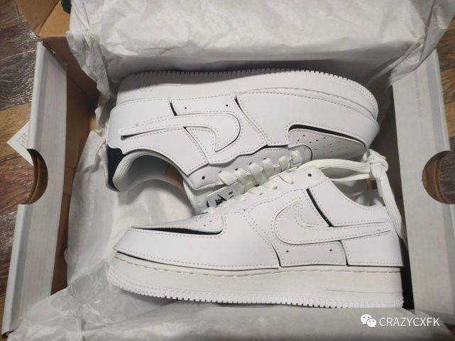 耐克白橙diy拼接拆卸魔术贴nikeairforce1lowaf1空军一号运动鞋