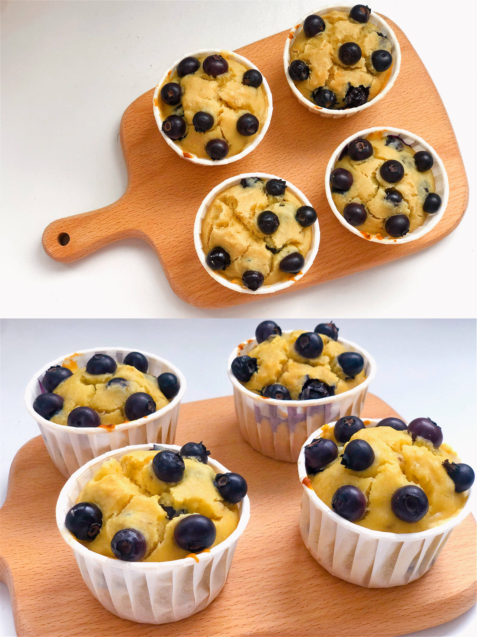 敏宝辅食|宝宝版蓝莓香蕉麦芬蛋糕|绵软香甜