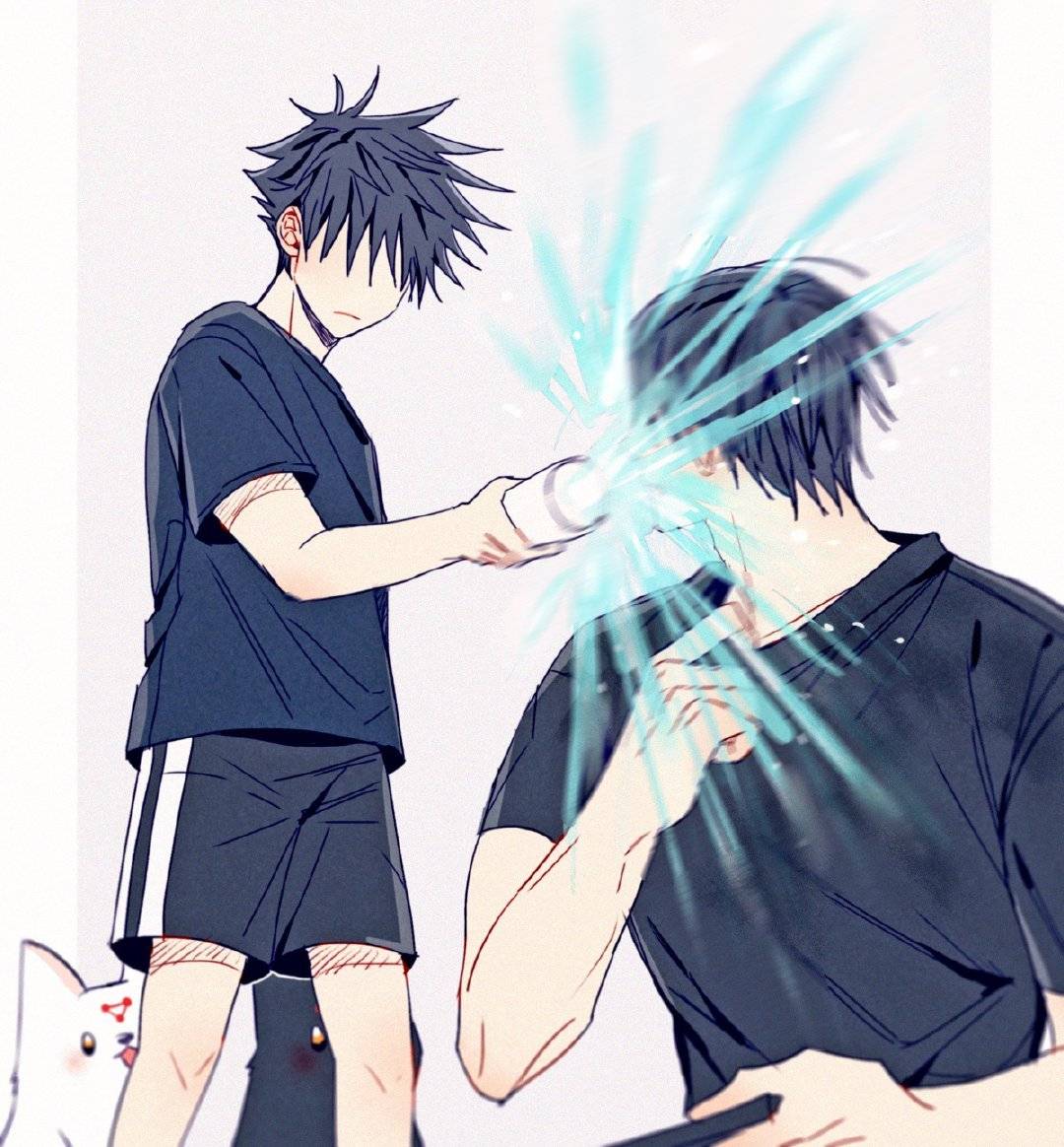 画师绘制咒术同人虎杖父子vs伏黑父子上演父慈子孝