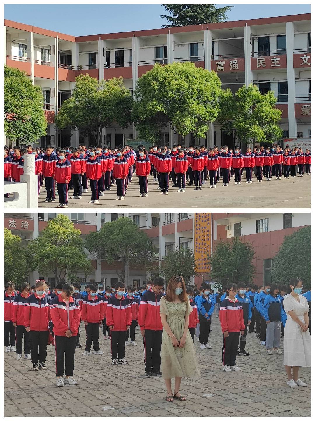 缅怀中国杂交水稻之父袁隆平-二七区侯寨二中主题升旗仪式特写