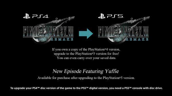 Enix|PS4《FF7：重制版》更新 支持存档、成就同步至PS5