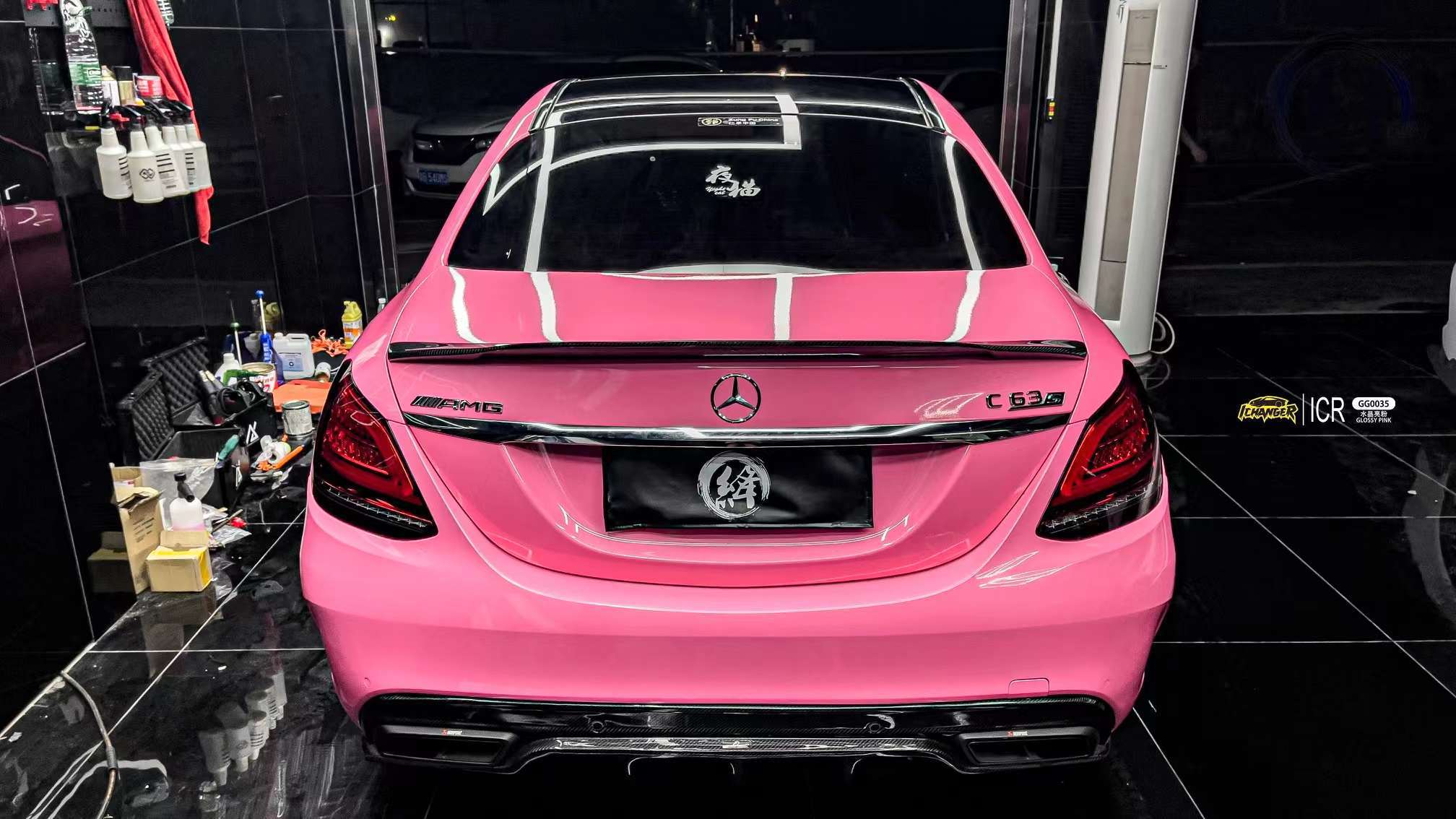奔驰amgc63改色ichabgericr改变者水晶亮粉
