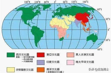 全球文化圈分佈示意圖截至目前,全球主要有四大舉世公認的文化體系