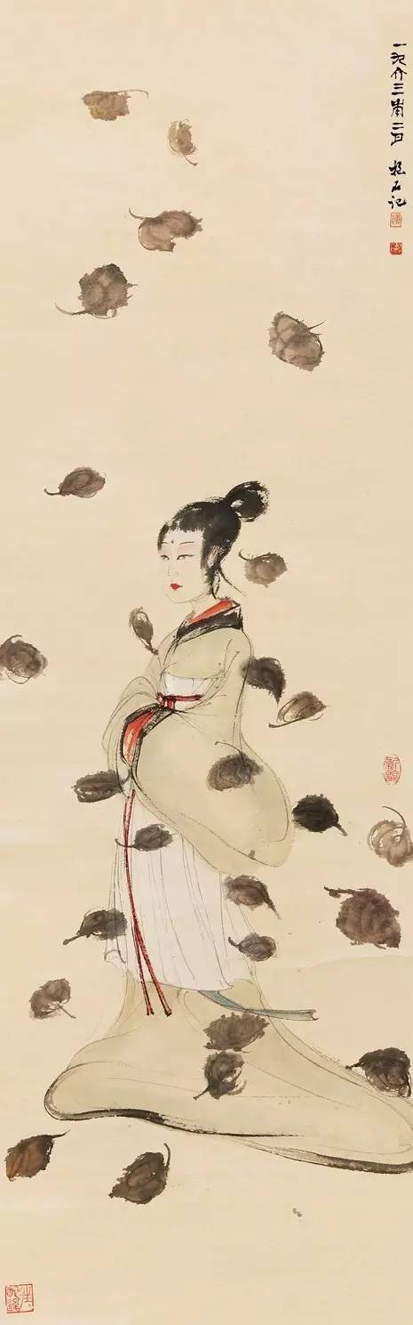 年作 90.6×37.5cm 立轴湘夫人 1961年作 66×32cm 立轴湘夫人 1962年作 8