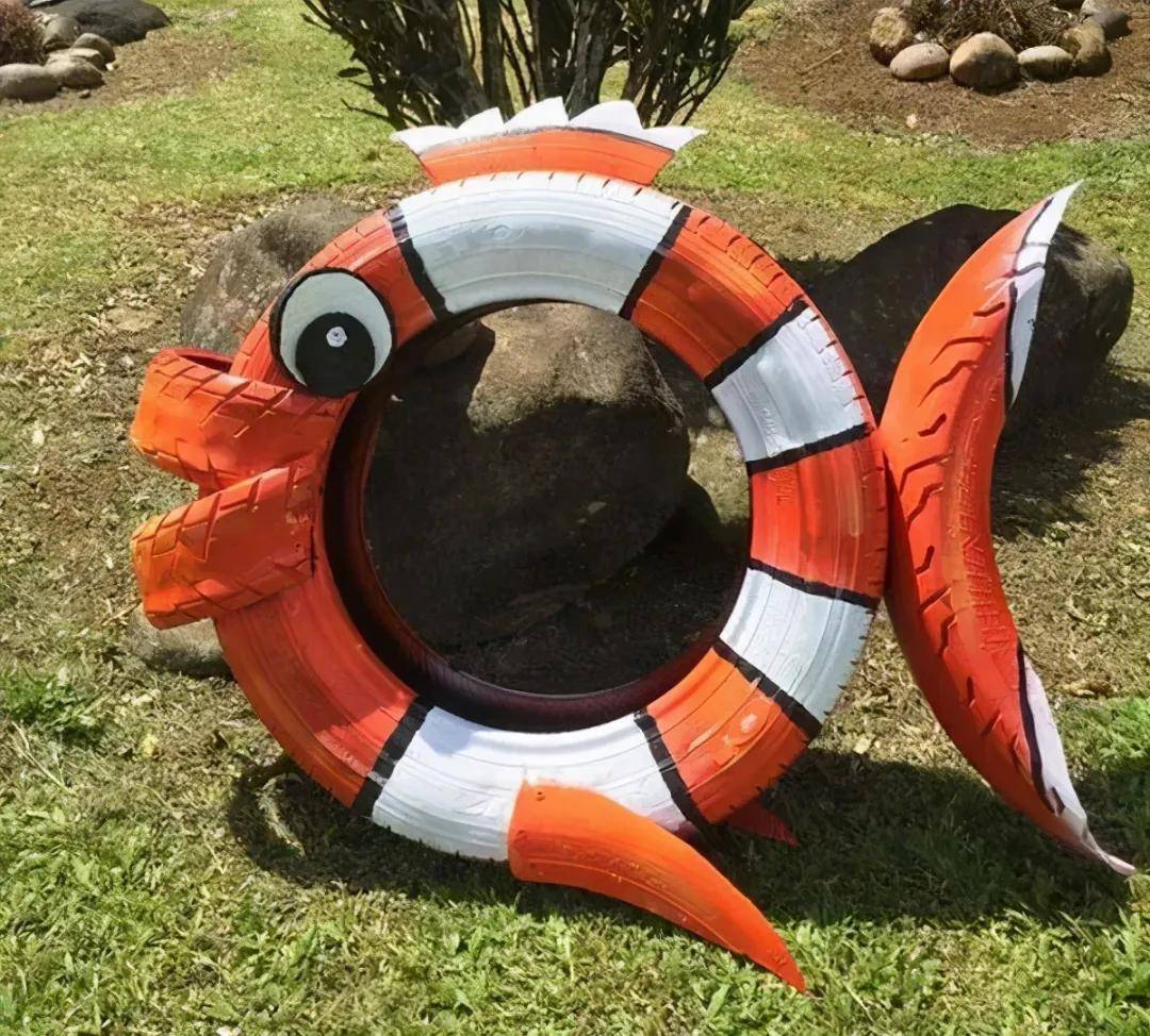 3类,45种乡村创意景观,花钱少,效果好!_轮胎