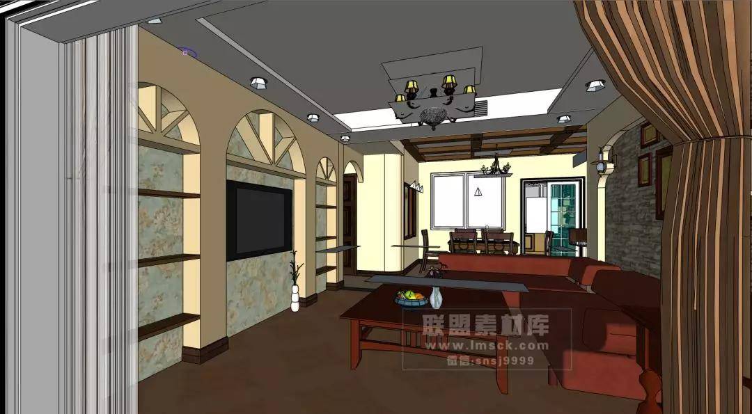 谁说现代风就没有细节的,看看这套模型你就知道!_装修