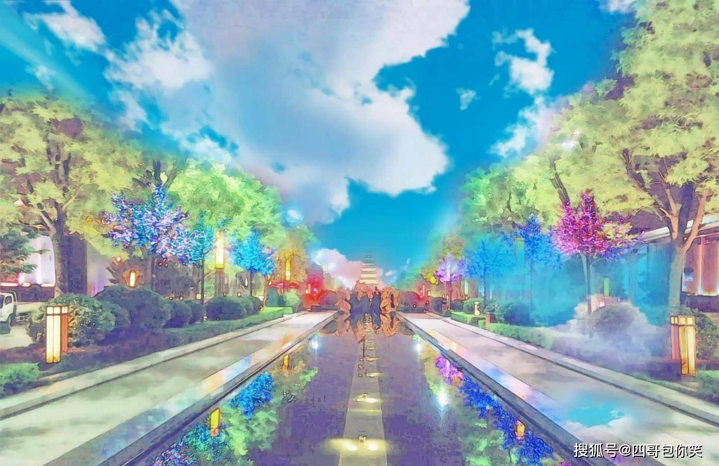 西安大唐不夜城二次元照片, 颠覆了人们对曲江夜景的记忆