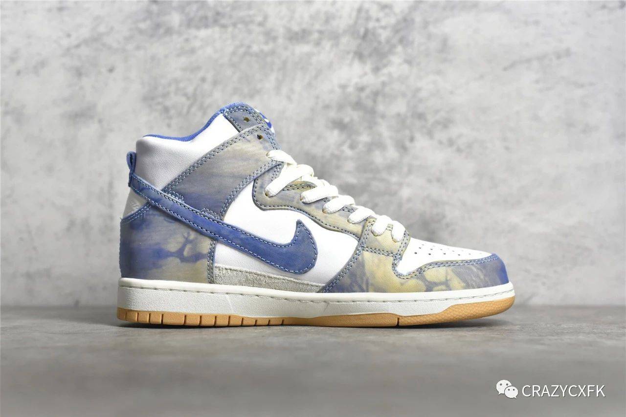 图案|耐克联名 Nike SB Dunk High SB x Carpet Company 白蓝地毯刮刮乐高帮板鞋