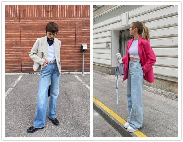 "|鲨鱼裤"退位让贤"!今年大火的牛仔阔腿裤太精致,打造最in穿搭