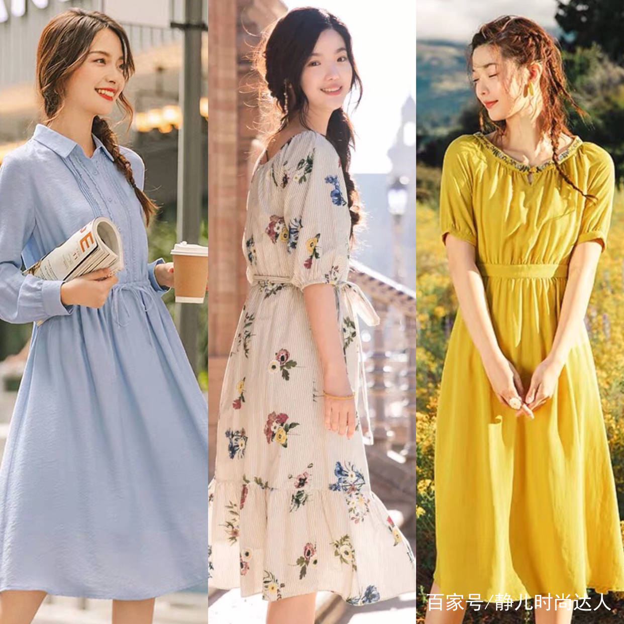 面料|纯色连衣裙,简单美丽,费心搭配效果都追不上TA!