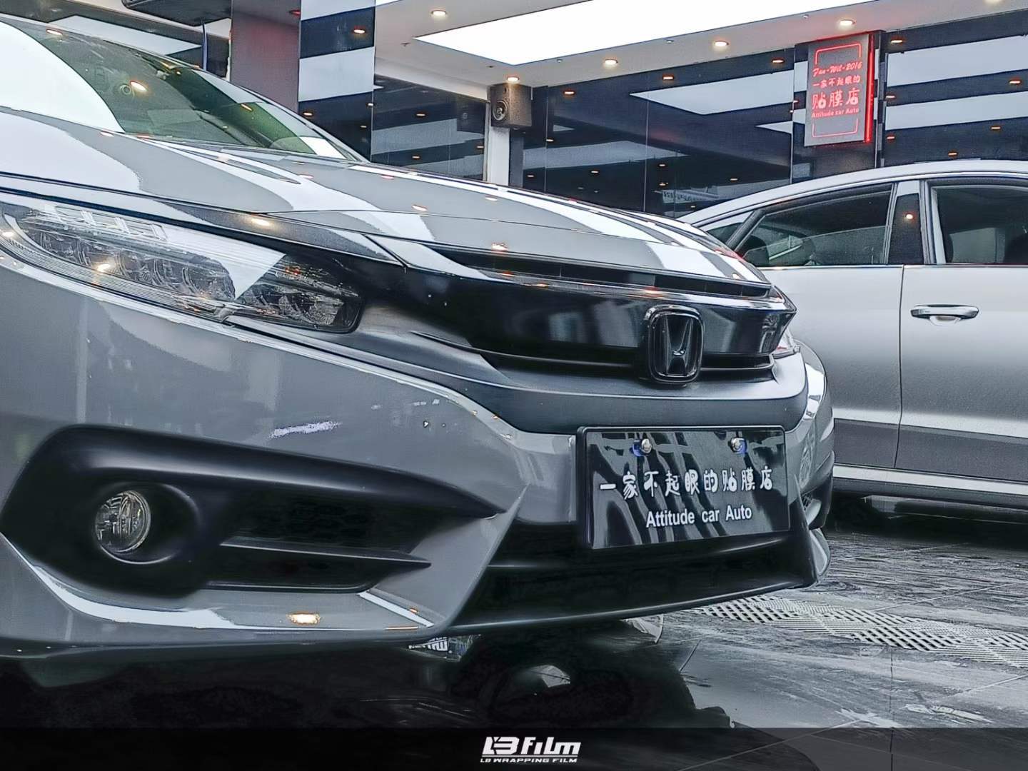 本田思域贴膜lbfilm改色膜高亮纳多灰