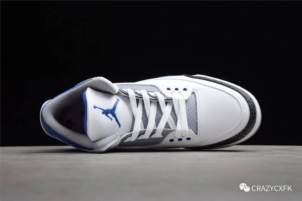 电绣|乔丹赛车蓝爆裂纹 Air Jordan 3 Retro Racer Blue 篮球鞋